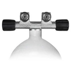 BTS Steel Scuba Tank 12L 230 Bar Concave Long Twin Valves 2 Fixed Outlets -CRESS Dive Gear Shop bts steel scuba tank 12l 230 bar concave long twin valves 2 fixed outlets 1