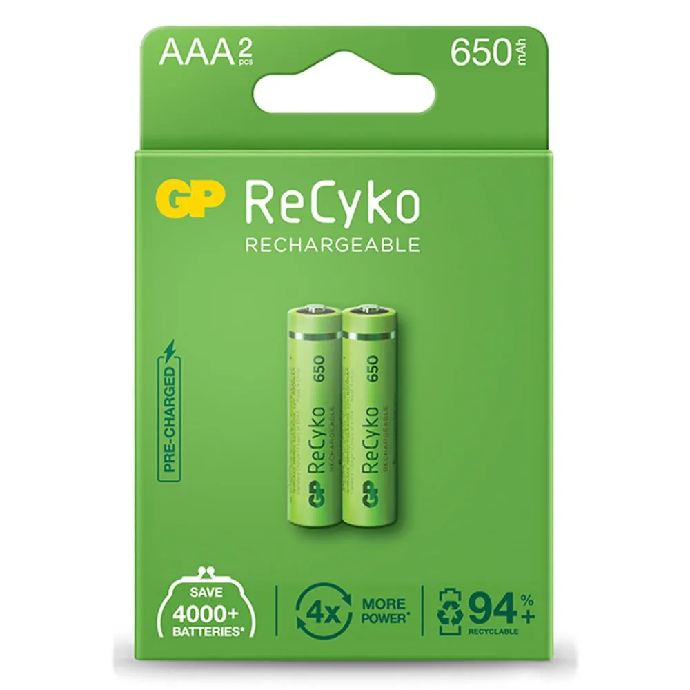 GP Recyko R3 AAA Rechargeable Battery 2 Units 3 GP Recyko R3 AAA Rechargeable Battery 2 Units